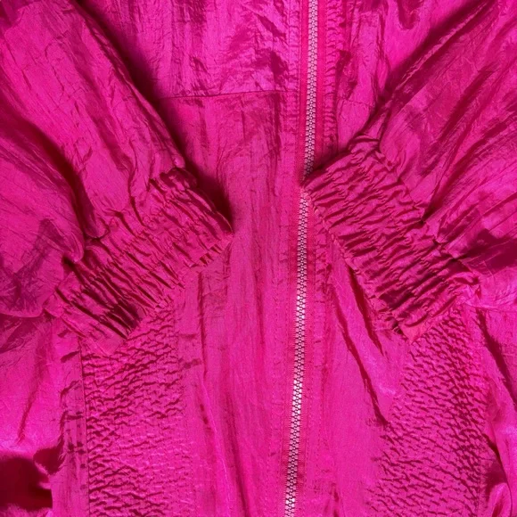Vintage Hot Pink Nylon Zip-Up Jacket - Size L - Picture 5 of 8